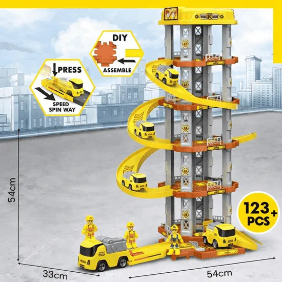 DIY 123 Pcs Construction Cars Track Playset