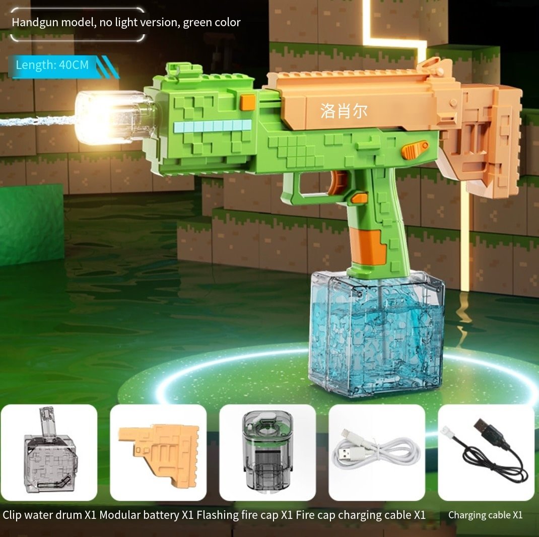 MineCraft Pixel Style Electric Water Gun