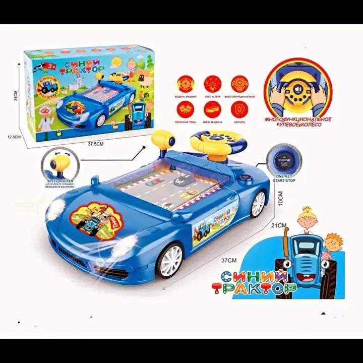Children's Racing Car Adventure Steering Wheel Electric Desktop Game