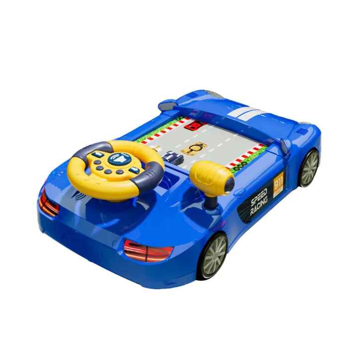 Children's Racing Car Adventure Steering Wheel Electric Desktop Game