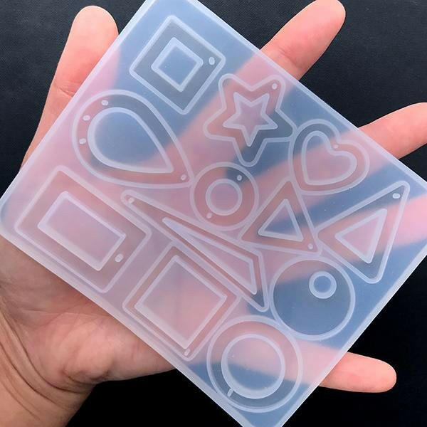 1 Pack 12 Case Geometric Shapes Cabochon Gem Silicon