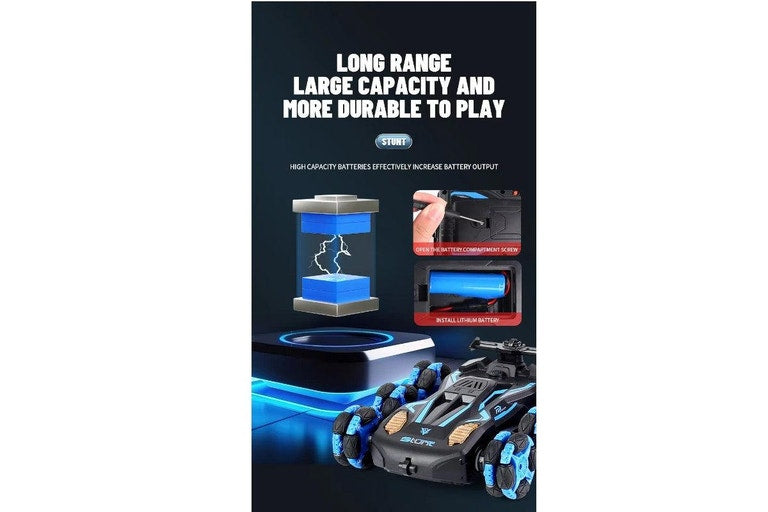 RC Watch Control 6 Rounds Morph Stunt Car