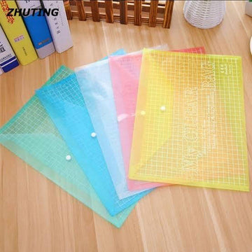 Pack of 6 - Random Color Plastic Clear Bag A4 Size
