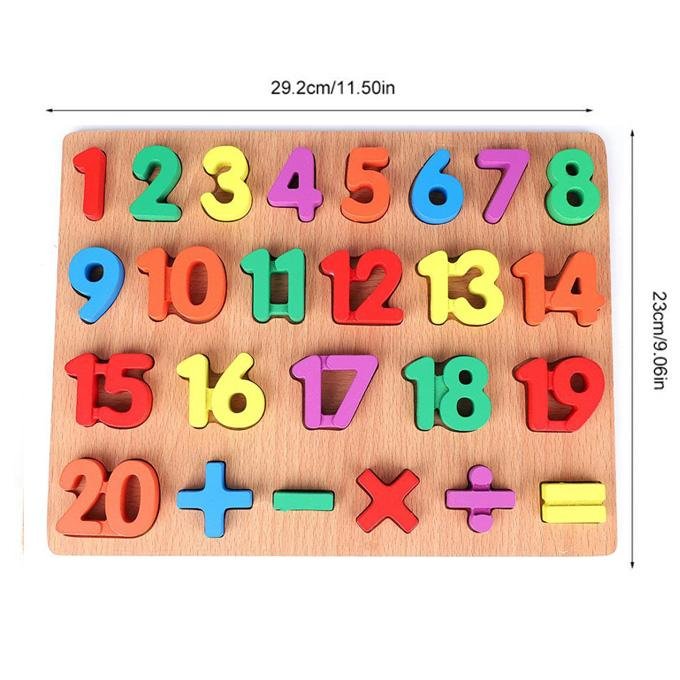 Wooden Colorful Mathematical Numbers & Shapes Puzzle