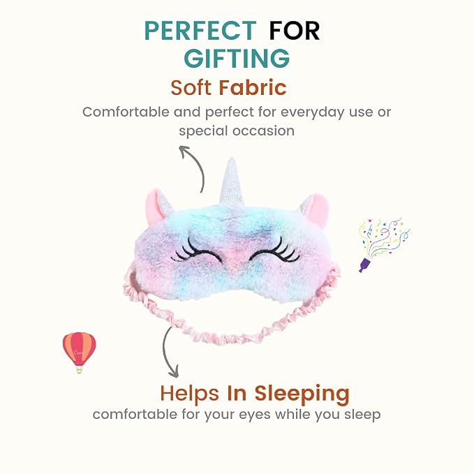 Unicorn Eye Mask Sleep Masks For Girls Blindfold For Women for Insomnia, Meditation, Puffy Eyes And Dark Circles Eye Shade