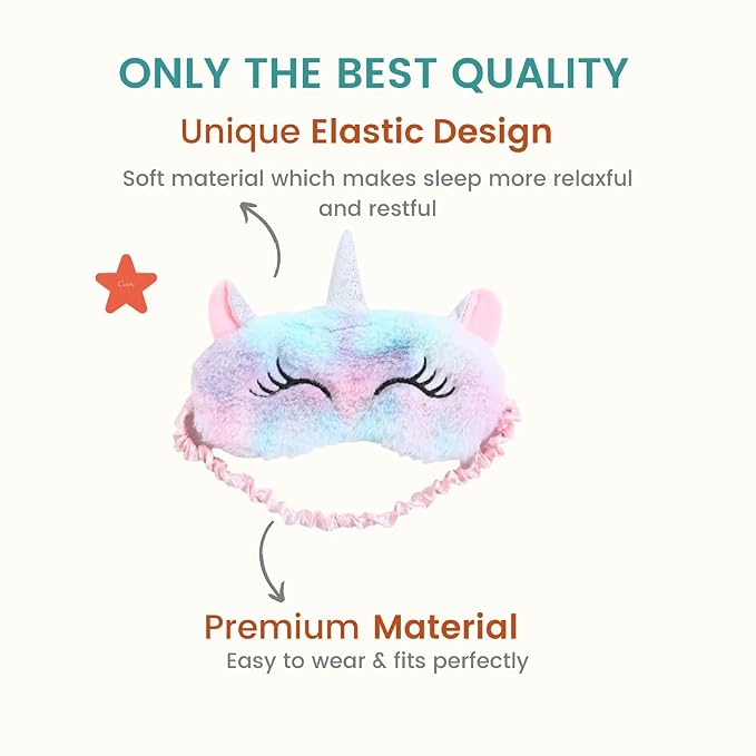 Unicorn Eye Mask Sleep Masks For Girls Blindfold For Women for Insomnia, Meditation, Puffy Eyes And Dark Circles Eye Shade
