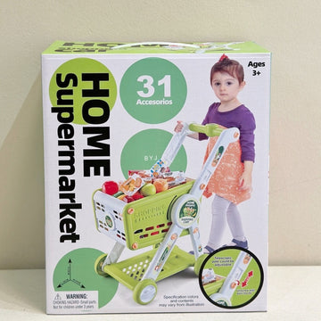 Kids Supermarket Shopping Cart Play Set