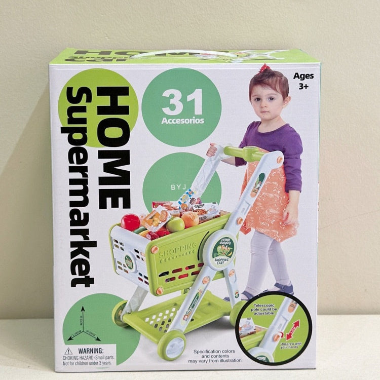 Kids Supermarket Shopping Cart Play Set