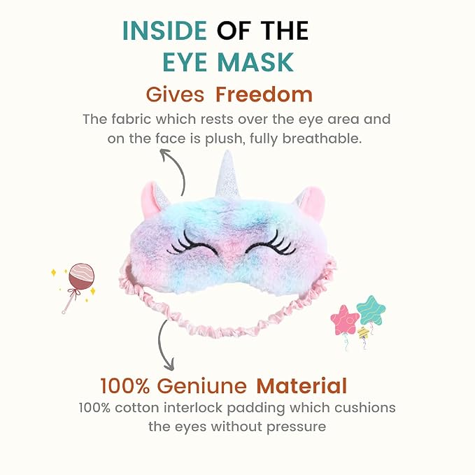 Unicorn Eye Mask Sleep Masks For Girls Blindfold For Women for Insomnia, Meditation, Puffy Eyes And Dark Circles Eye Shade