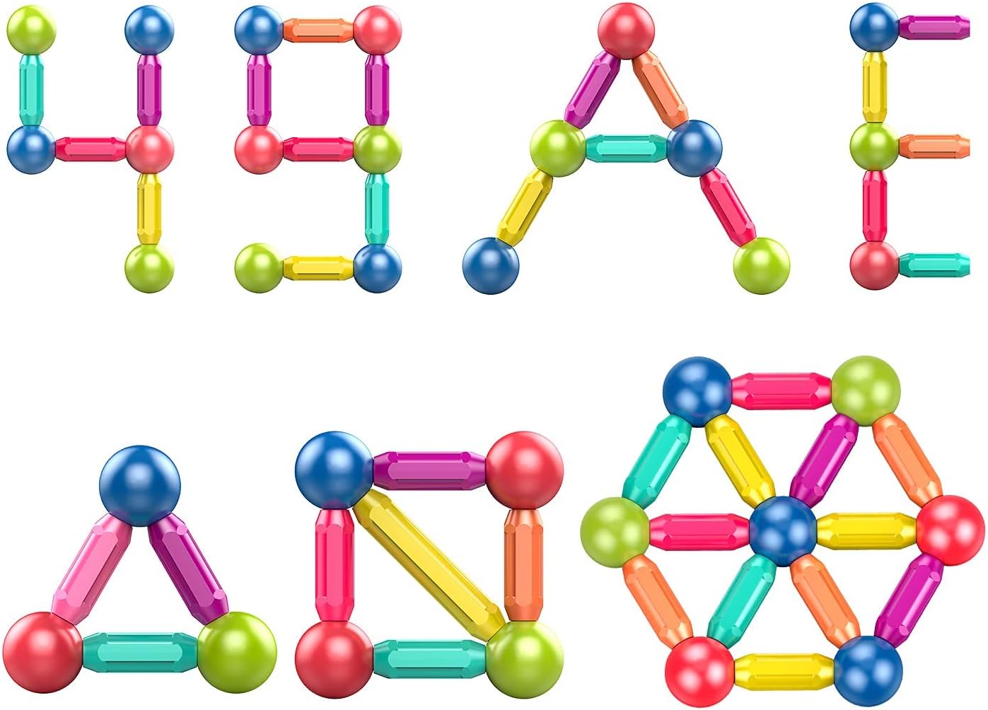 Magnetic Blocks and Rods Set for Toddlers