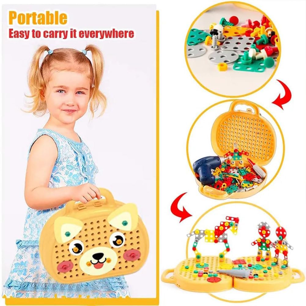 Premium Creative Drill & Screw Puzzle Suitcase Play Toolbox