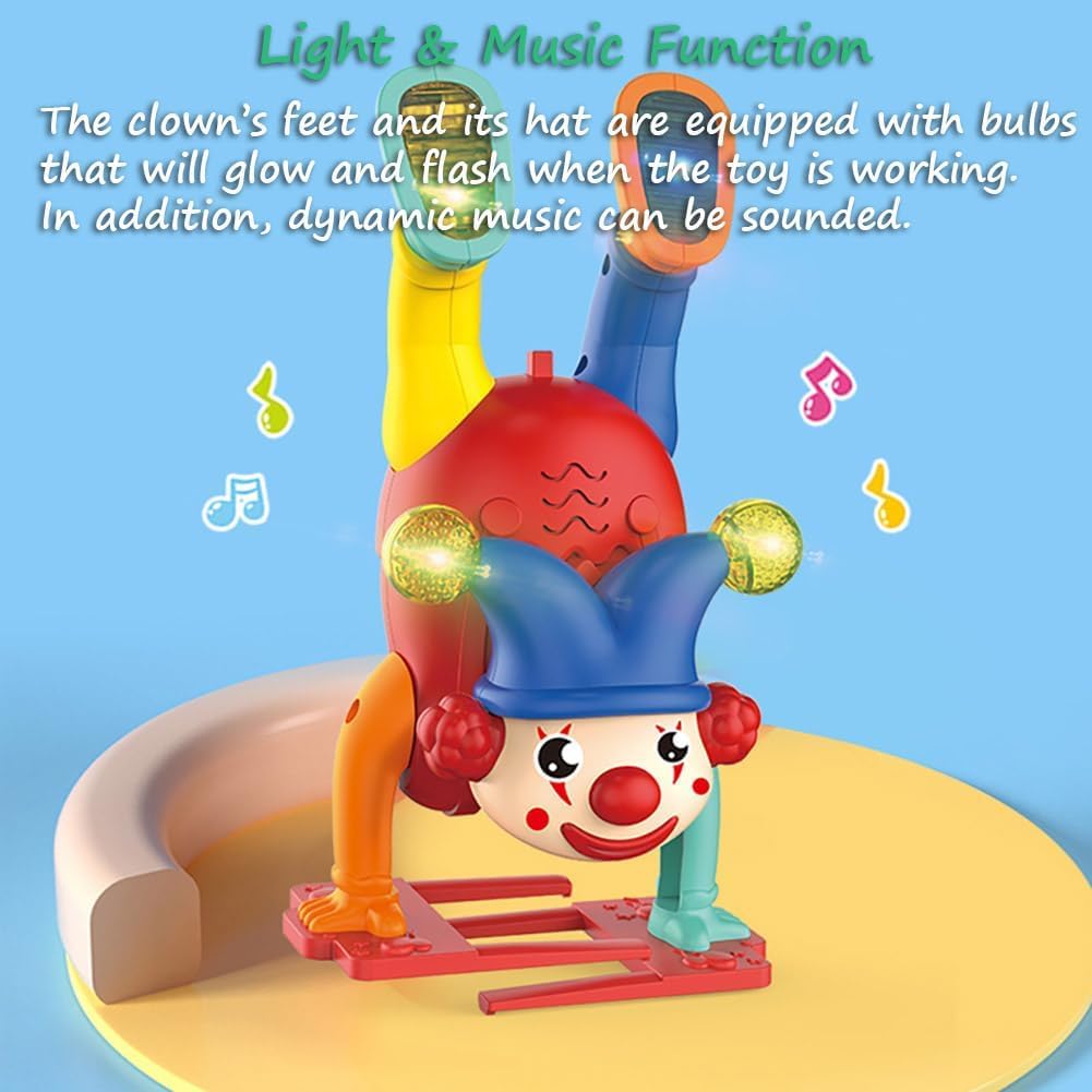 Musical Clown Upside Down Handstand Joker Dancing Toy