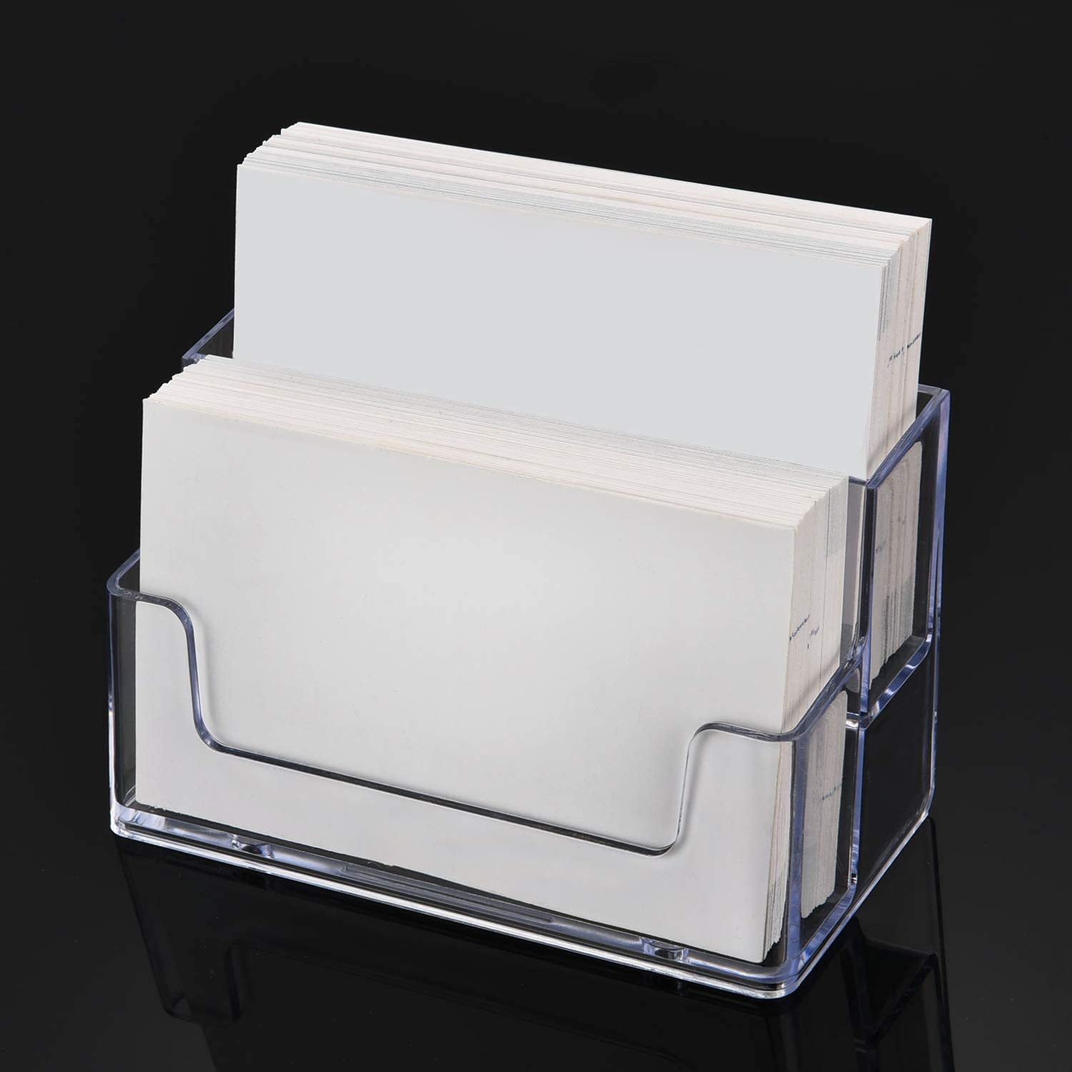 2 Pocket Acrylic Business Card Holder