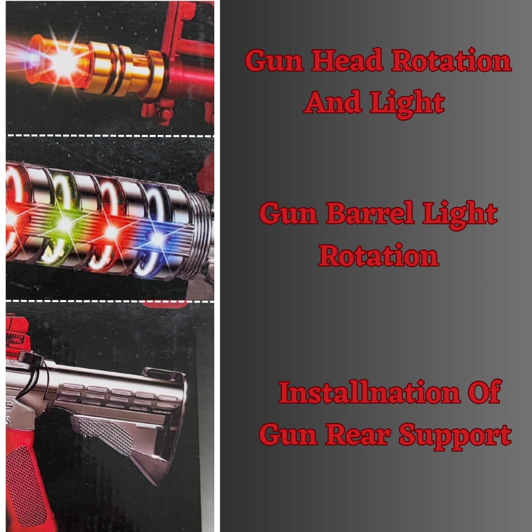 Light Sound Electric M16 Rotating Flash Light Gun