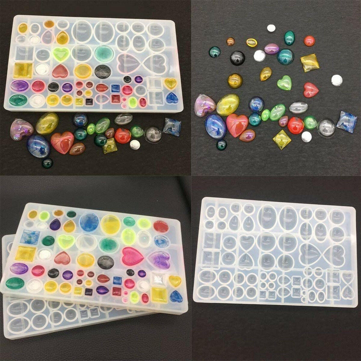 1 Pack 58 Case Cabochon Gem Silicone Jewelry Mold