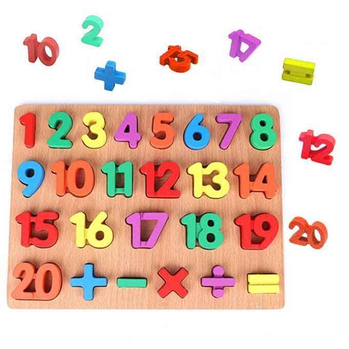 Wooden Colorful Mathematical Numbers & Shapes Puzzle
