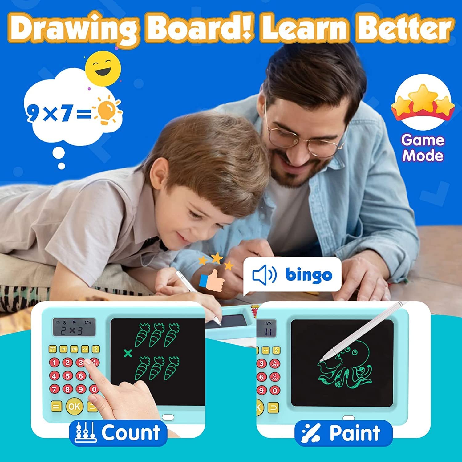 2 in 1 Electric Math Calculator and Doodle Scribbler Board