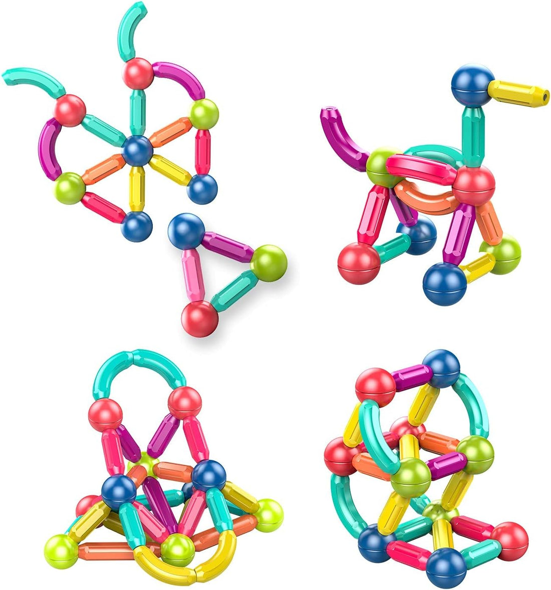 Magnetic Blocks and Rods Set for Toddlers