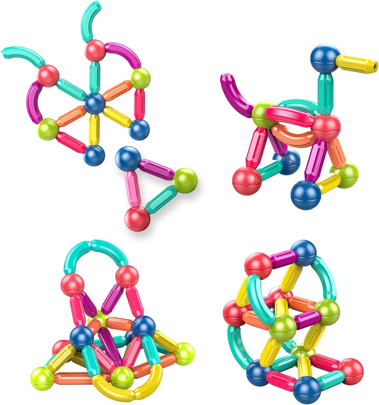 Magnetic Blocks and Rods Set for Toddlers