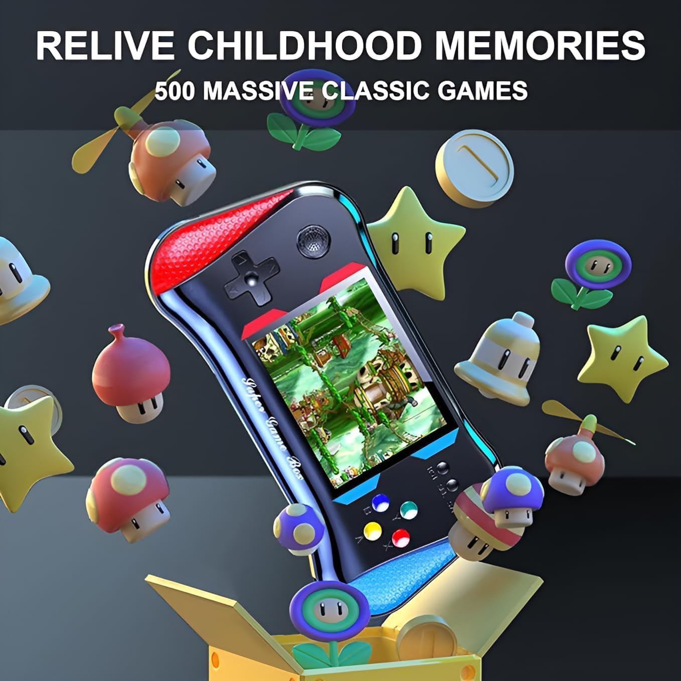 500 In 1 Classic Retro Handheld Multi-Game Console With Gamepad Support