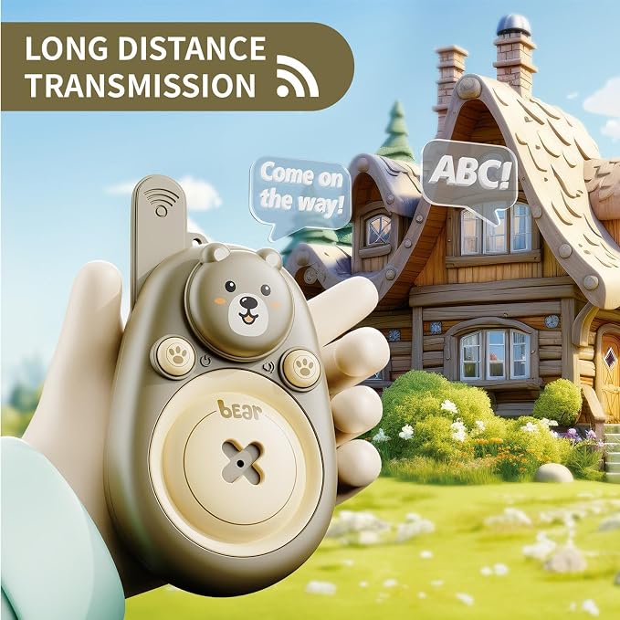 2Pcs Kids Walkie Talkie Set – Long Range 300m Cartoon Toy for Boys & Girls