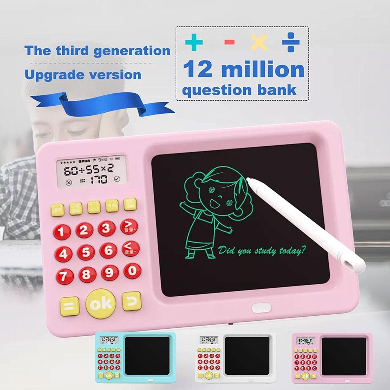 2 in 1 Electric Math Calculator and Doodle Scribbler Board