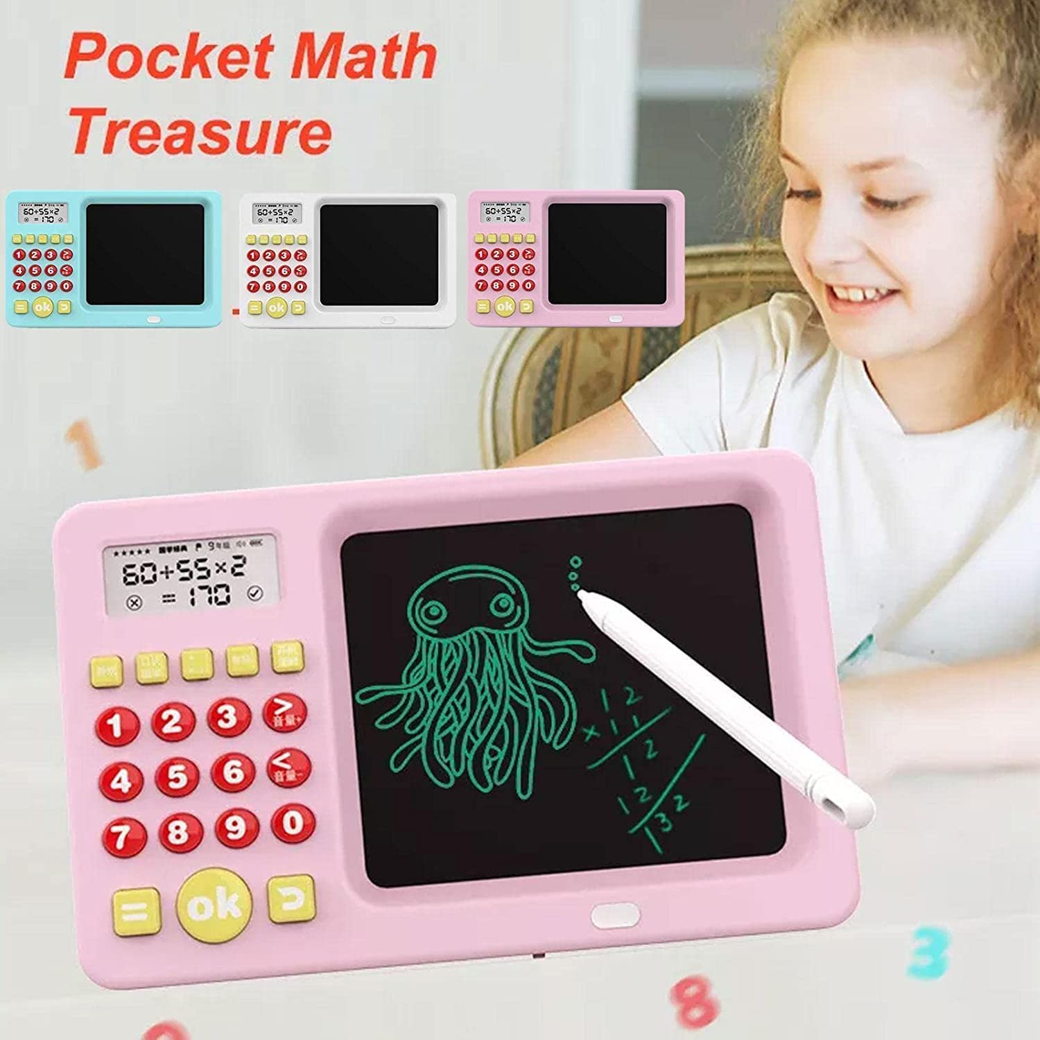 2 in 1 Electric Math Calculator and Doodle Scribbler Board