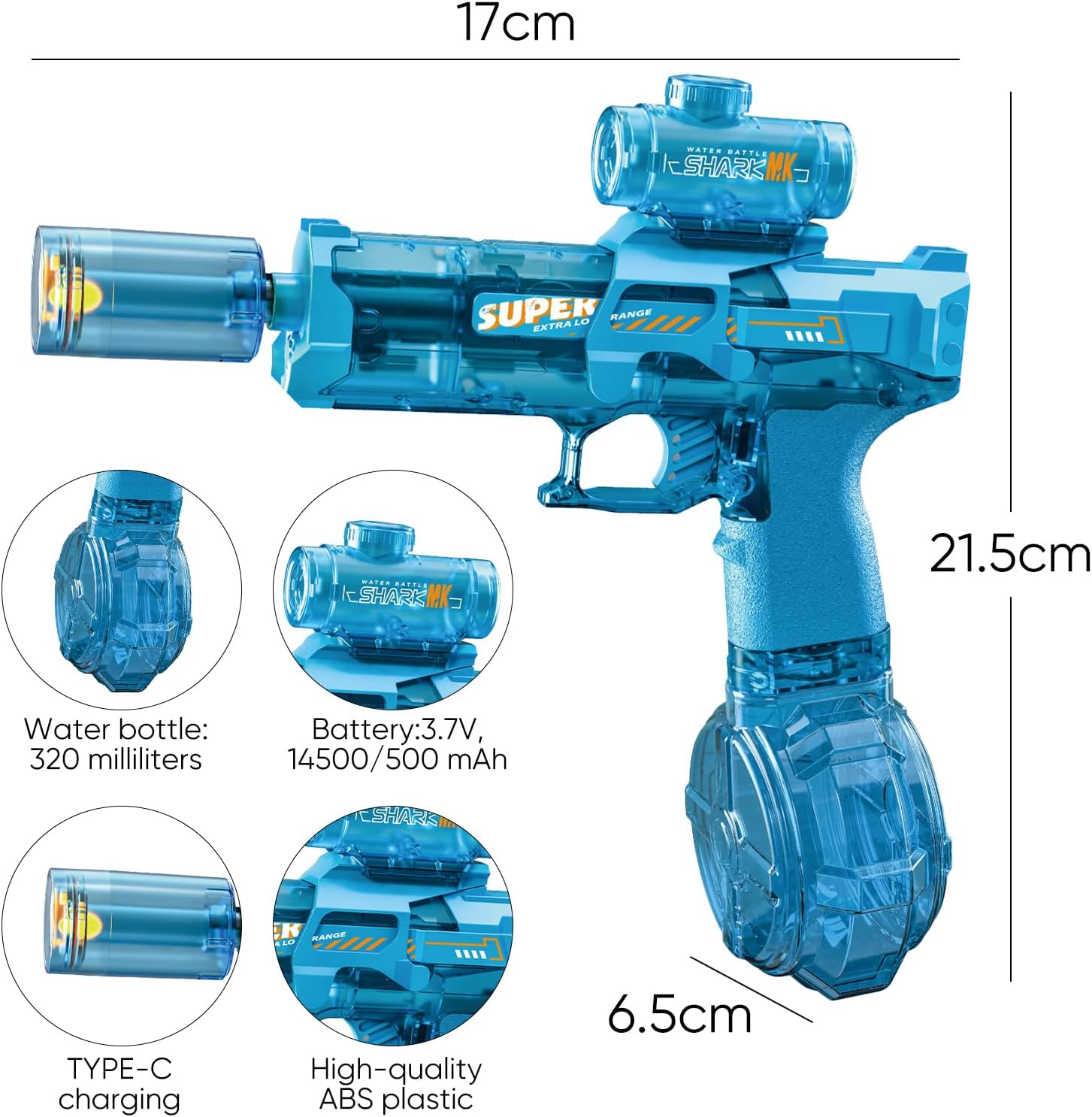 Electric Auto Water Gun with Muzzle Flash Lights