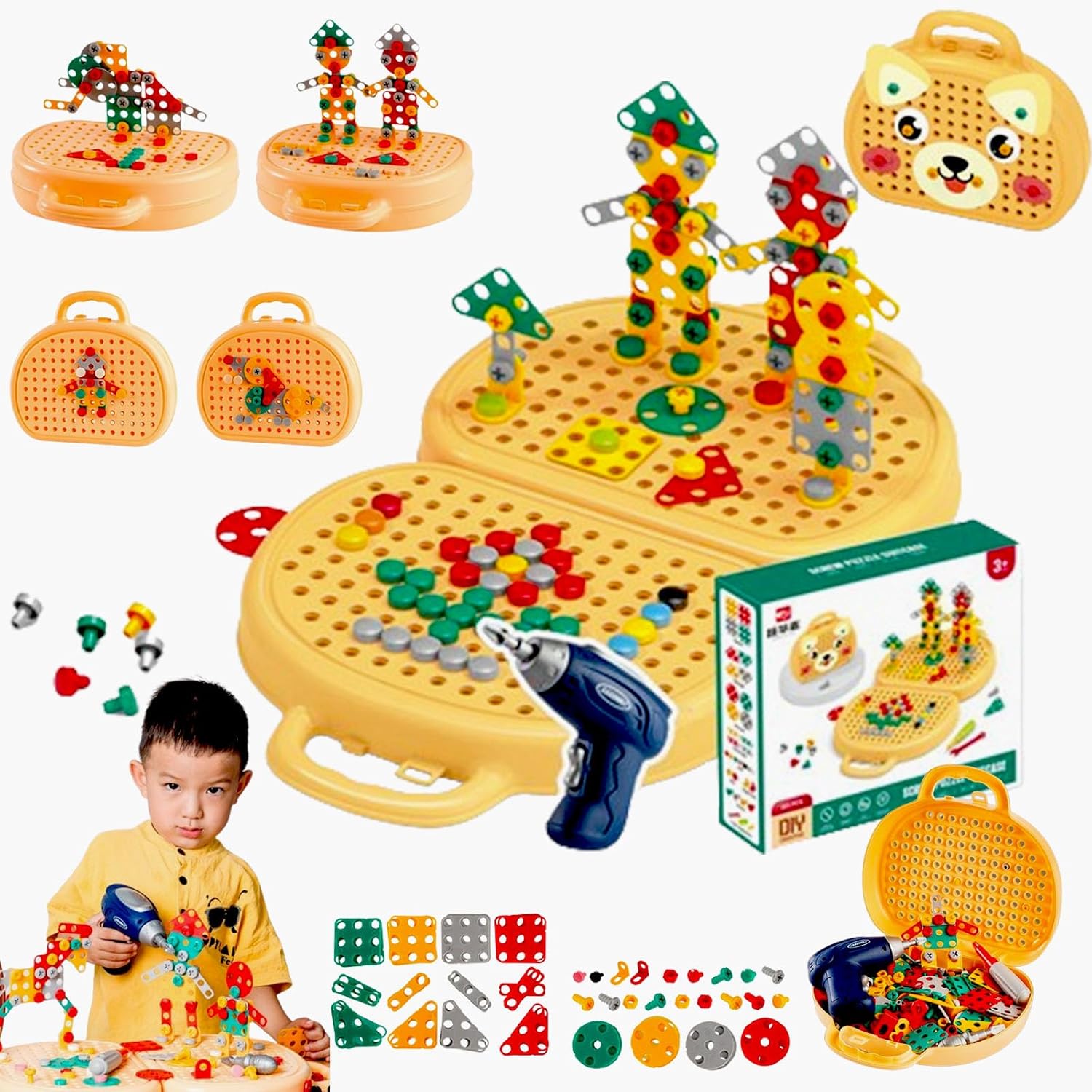 Premium Creative Drill & Screw Puzzle Suitcase Play Toolbox