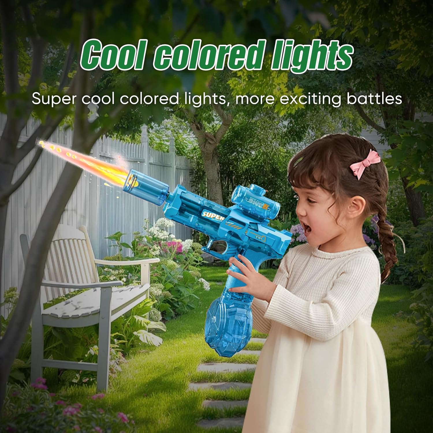 Electric Auto Water Gun with Muzzle Flash Lights