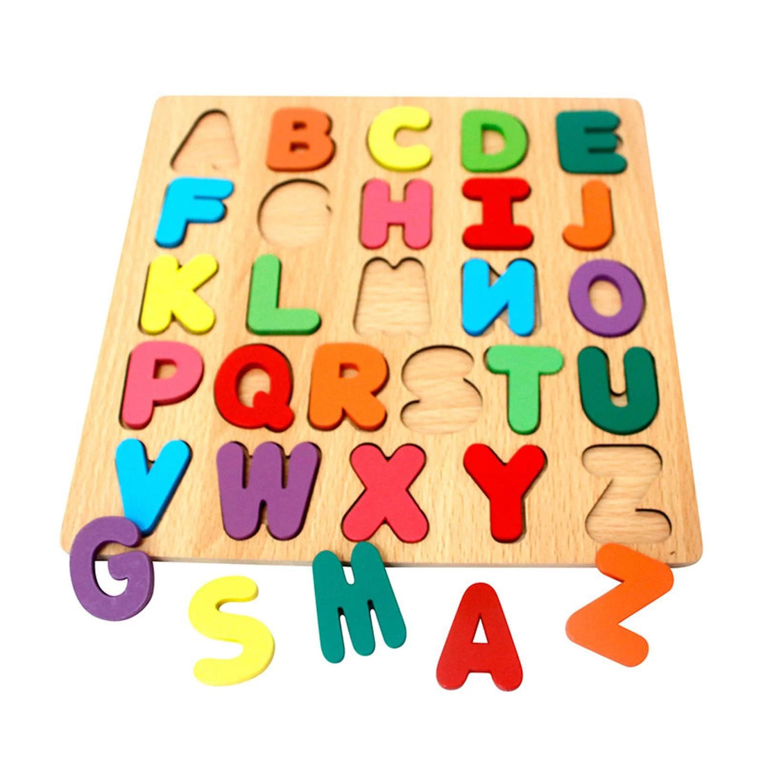 Wooden 3D Uppercase Alphabet Puzzle for Kids Early Educational Toys