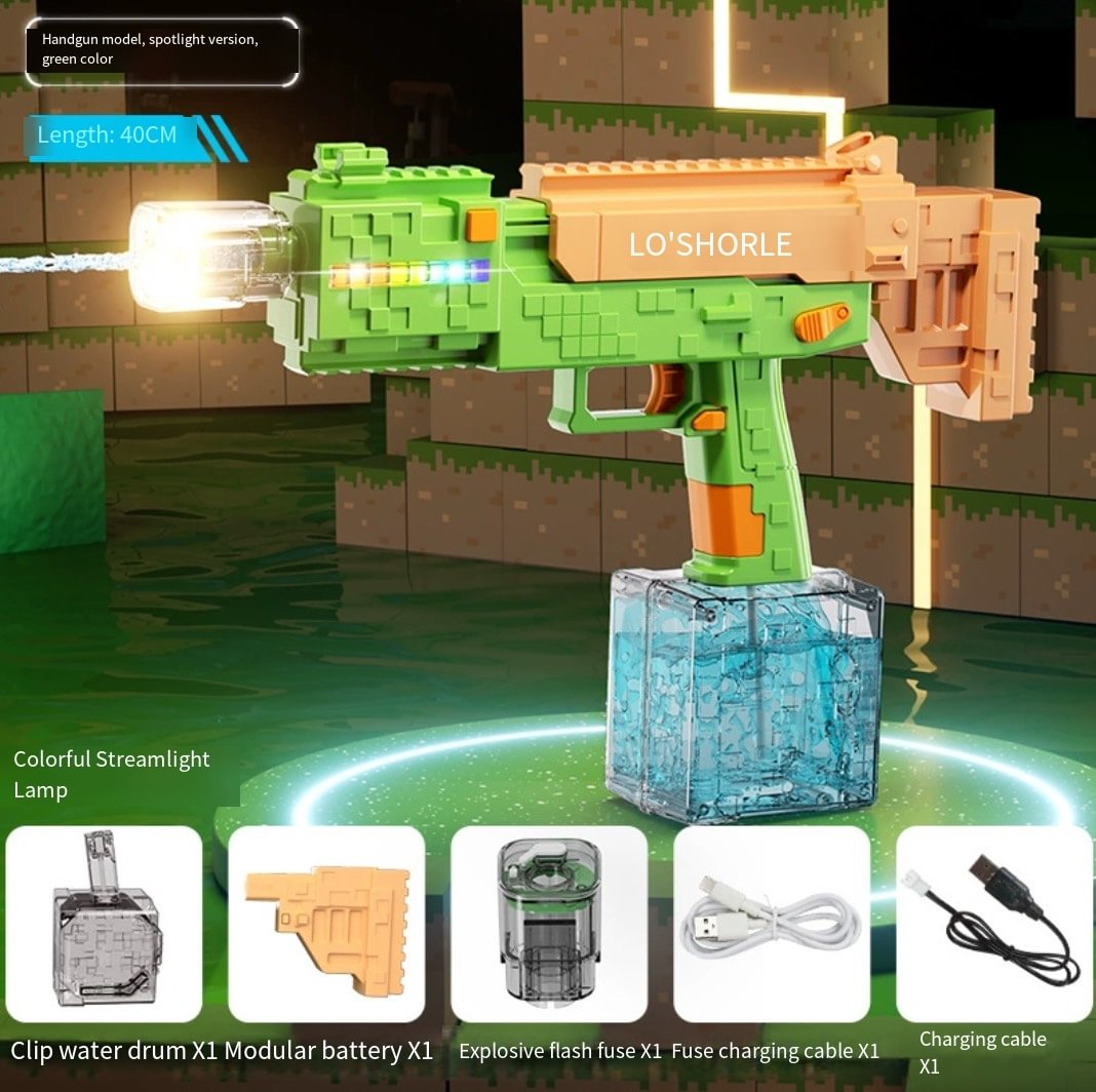 MineCraft Pixel Style Electric Water Gun