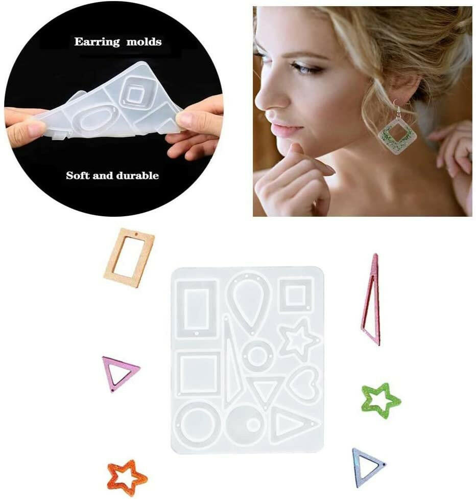 1 Pack 12 Case Geometric Shapes Cabochon Gem Silicon