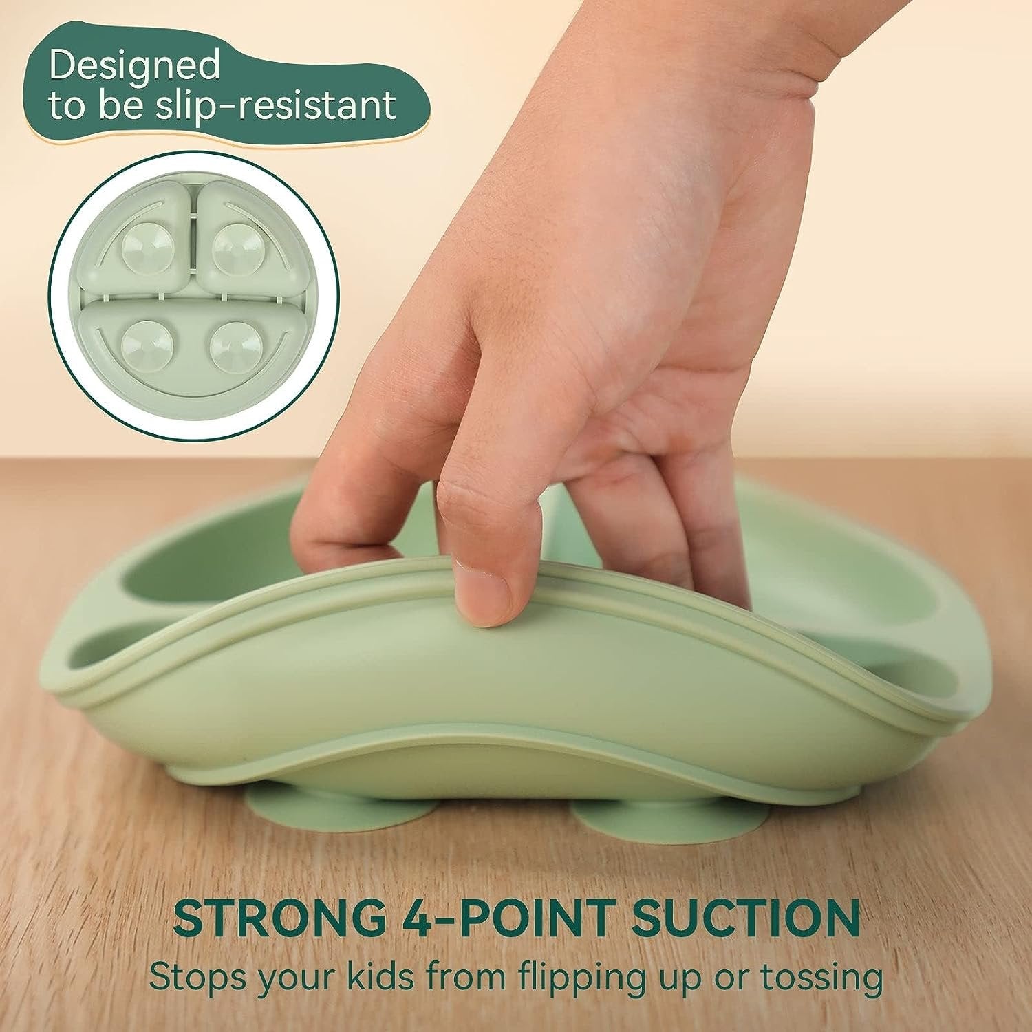 Silicone Baby Self Feeding Suction Plate