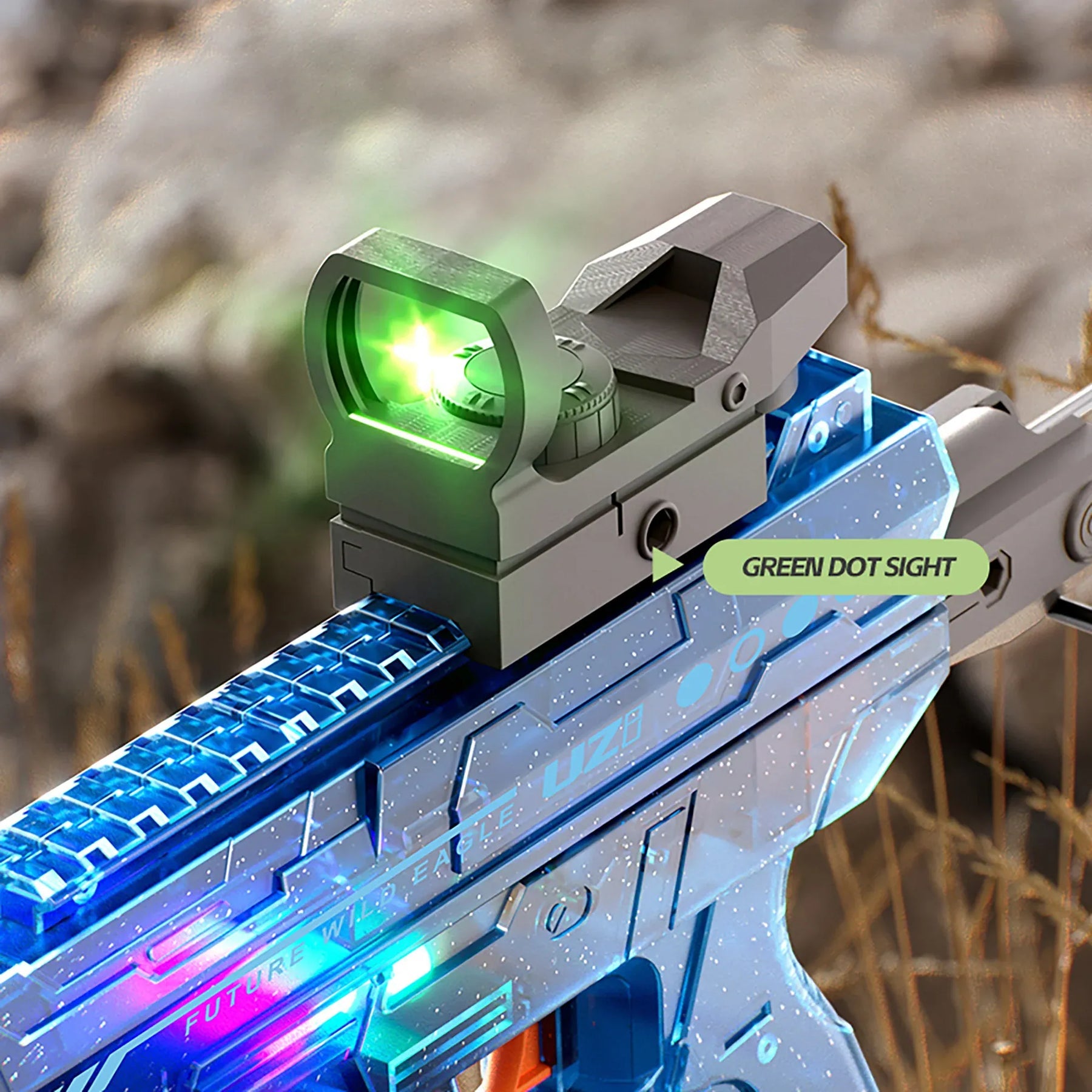 LED UZI Electric Water Gun Fire High Powered Realistic Toy Summer Outdoor