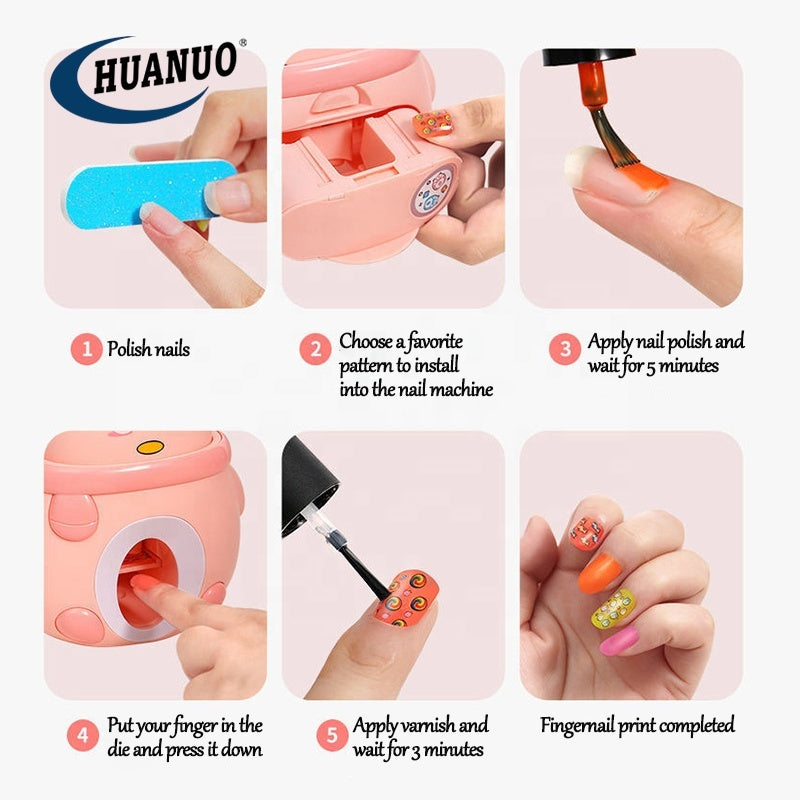 Kids Nail Art Printer Kit – Children’s Pretend Play Manicure Set