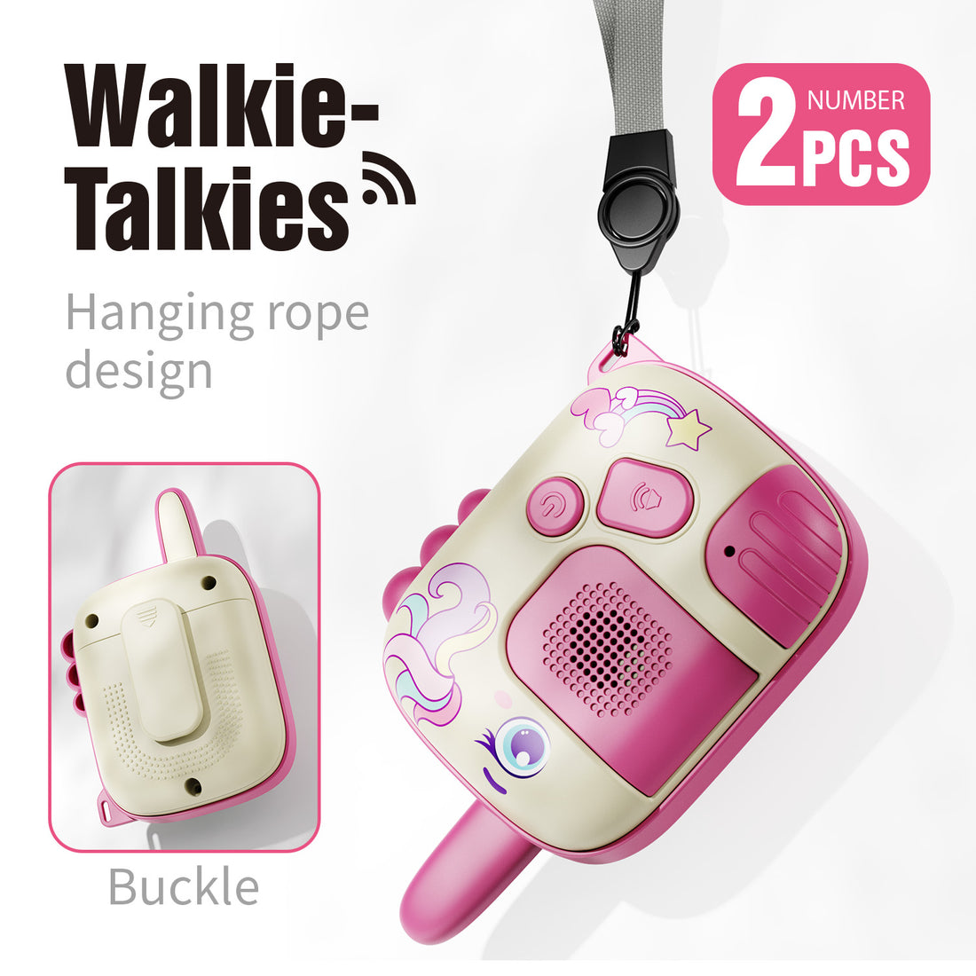 2Pcs Kids Walkie Talkie Set – Long Range 300m Cartoon Toy for Boys & Girls