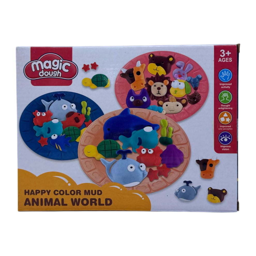 Magic Dough Animal World Play Set for Kids 3+ – Colour Clay & Animal Molds