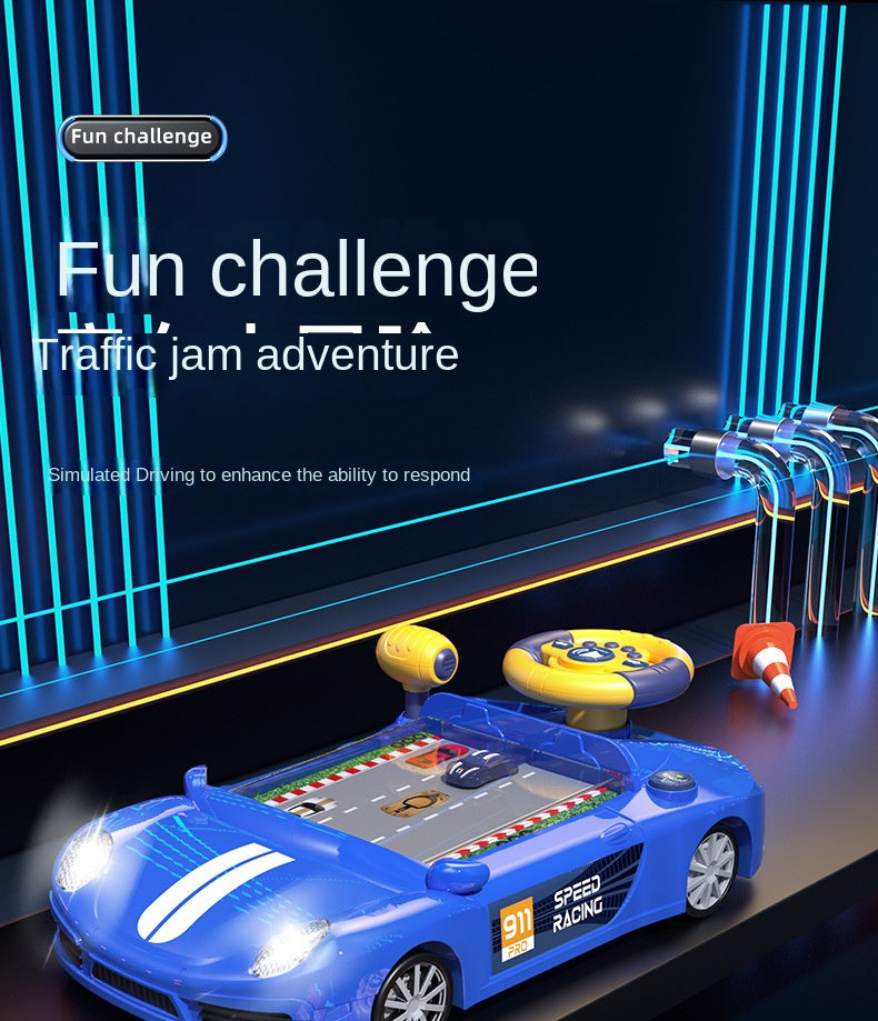 Children's Racing Car Adventure Steering Wheel Electric Desktop Game