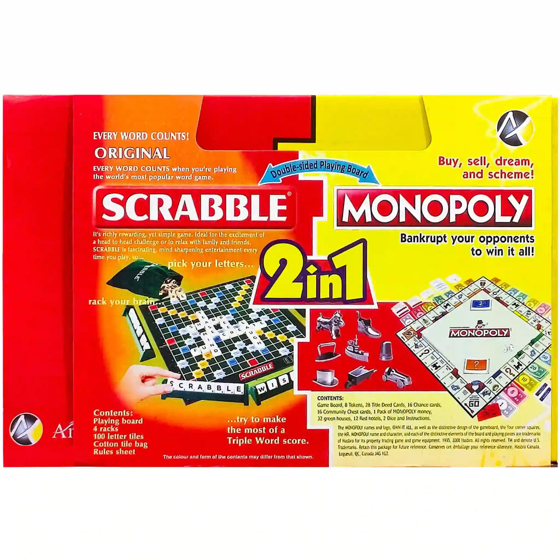 Scrabble And Monopoly 2 in 1 Board Game