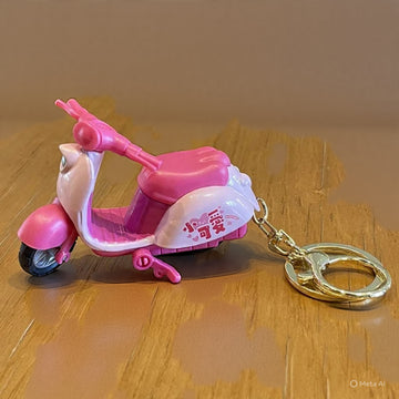 Cute Pink Scooter Charm Keychain
