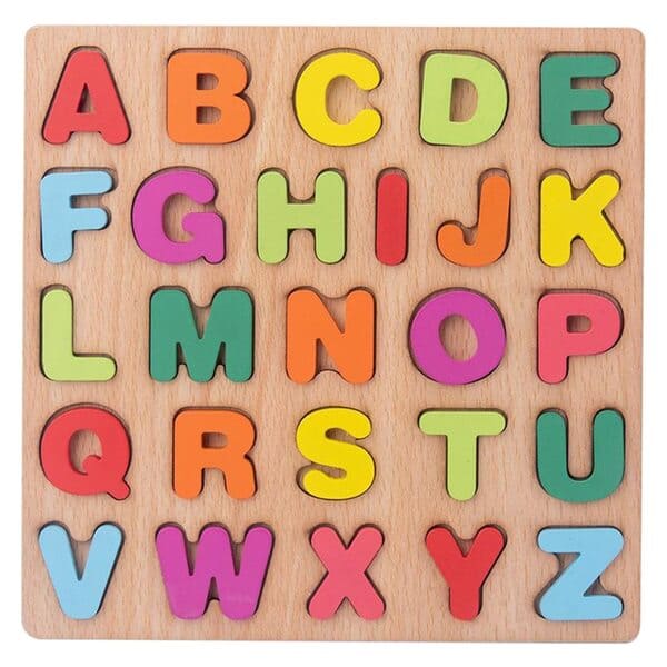Wooden Uppercase Alphabet Puzzle for Toddlers