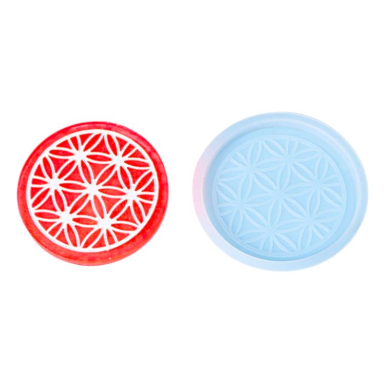 Flower Design Resin Coaster Molds Epoxy Slice Silicone