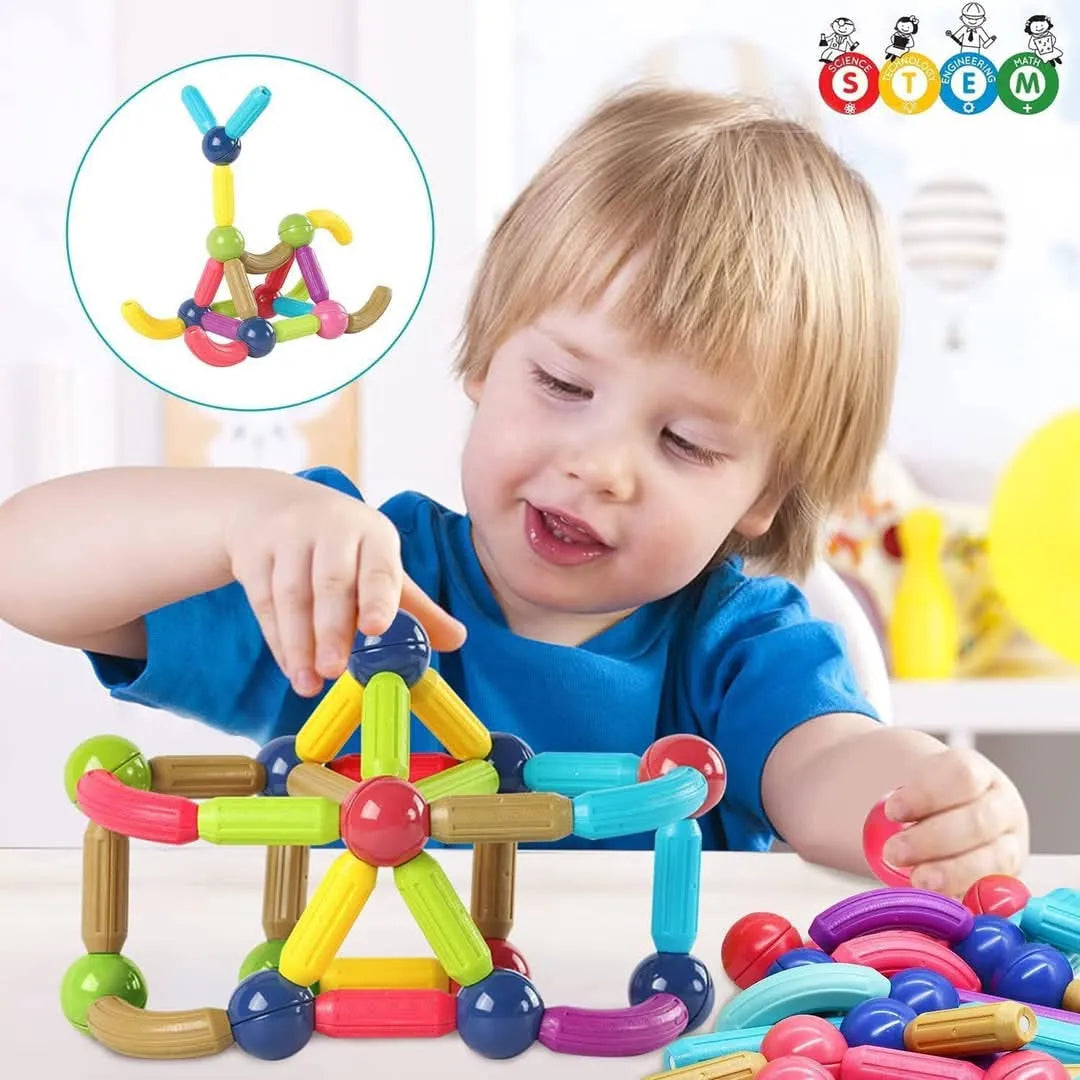 3D Magnetic Sticks&Balls Building Blocks Toys Kids Montessori Toys