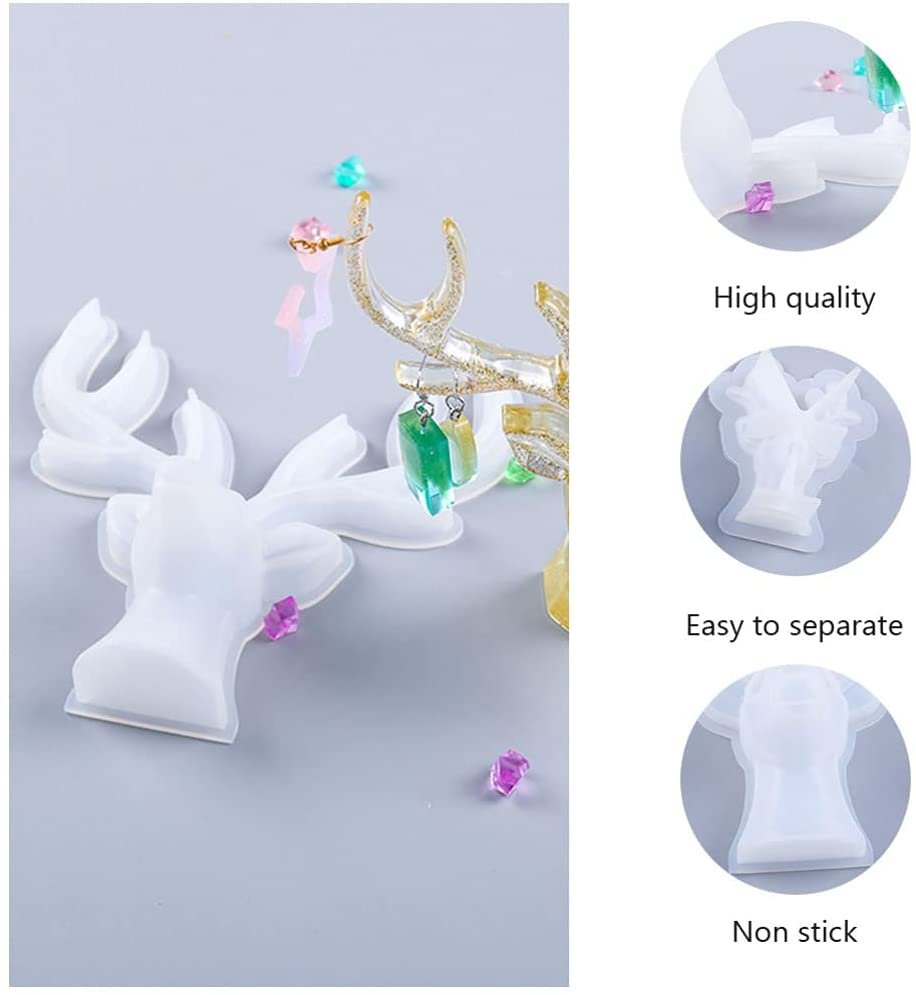 Epoxy Resin Deerr Horns Key Holder Mold