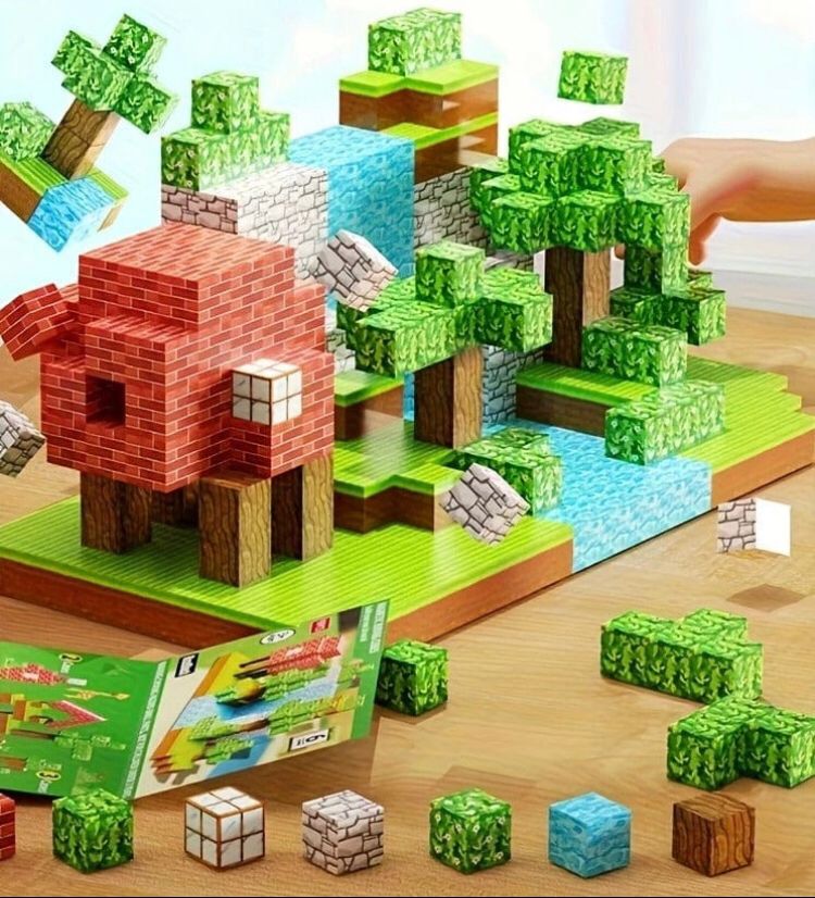 128pcs Minecraft Magnetic Building Blocks