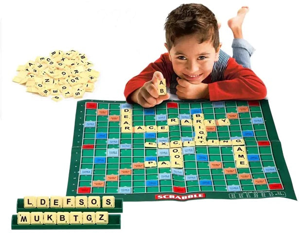 English Scrabble Board Game and Travel puzzle