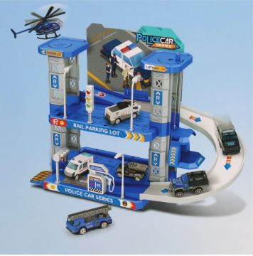 Police Car Series 2-Storey Parking Garage Set