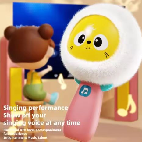 Kids' Plush Microphone Toy, Wireless Karaoke Microphone
