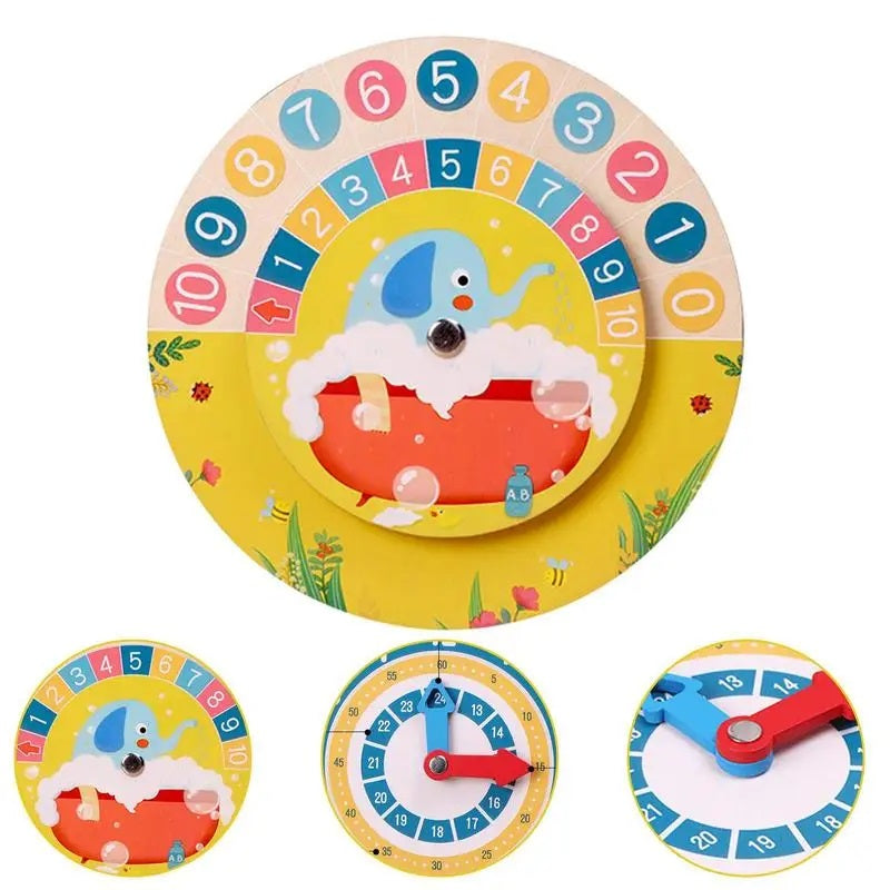 Wooden Montessori Time Learning Clock